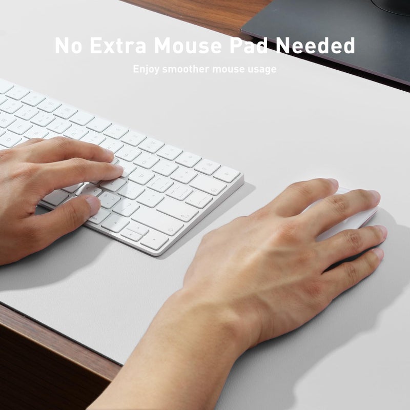 Aothia Leather Desk Pad Protector, Mouse Pad, Office Desk Mat, Non-Slip PU Leather Desk Blotter, Laptop Desk Pad, Waterproof Desk Writing Pad for Office and Home (Off-White,31.5" x 15.7") - Image 4